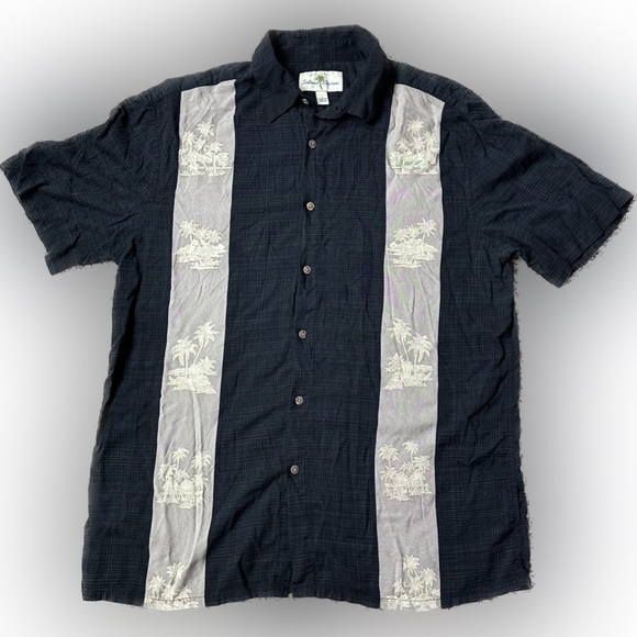 Island Shores Short Sleeve Hawaiian Shirt Mens Large Button Up - Picture 1 of 3